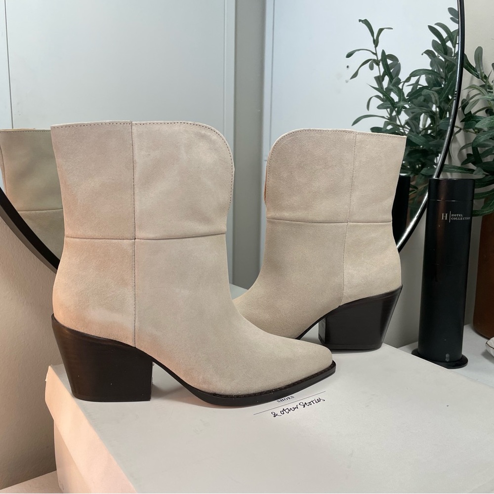 Tan Suede Booties -  & Other Stories - New - Size 35